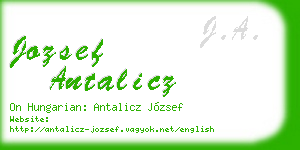 jozsef antalicz business card