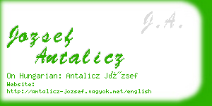jozsef antalicz business card
